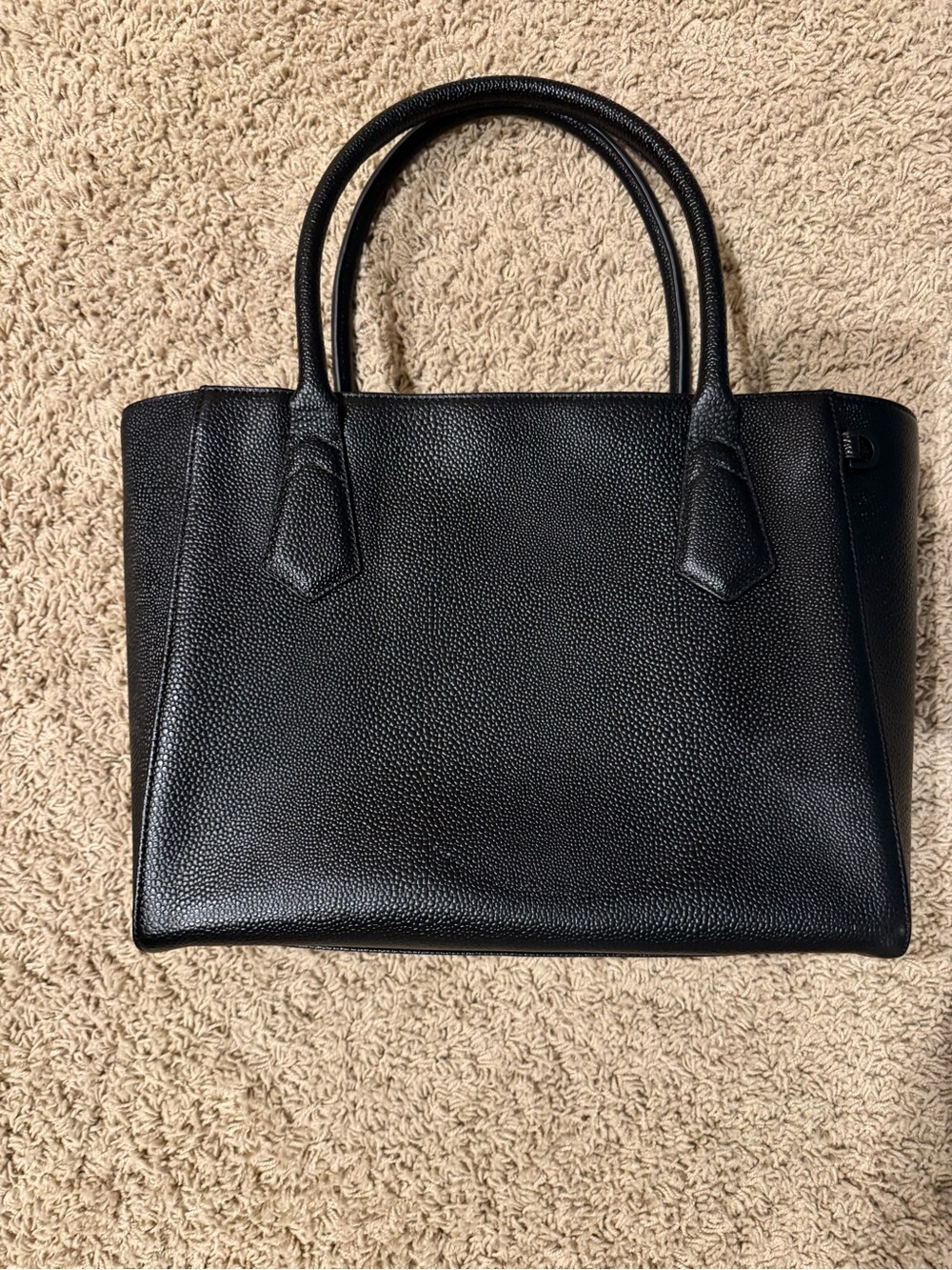 Dagne Dover Classic Black Structured Tote Bag